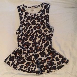 H&M leopard peplum top